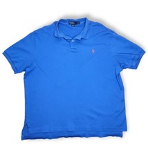 Polo Ralph Lauren Mens Golf Shirt 2XL Short Sleeve 100% Cotton Royal Blu... - $20.99