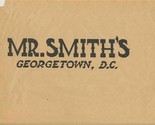 Mr Smith&#39;s Menu M Street Georgetown Washington DC 1970&#39;s - £38.16 GBP