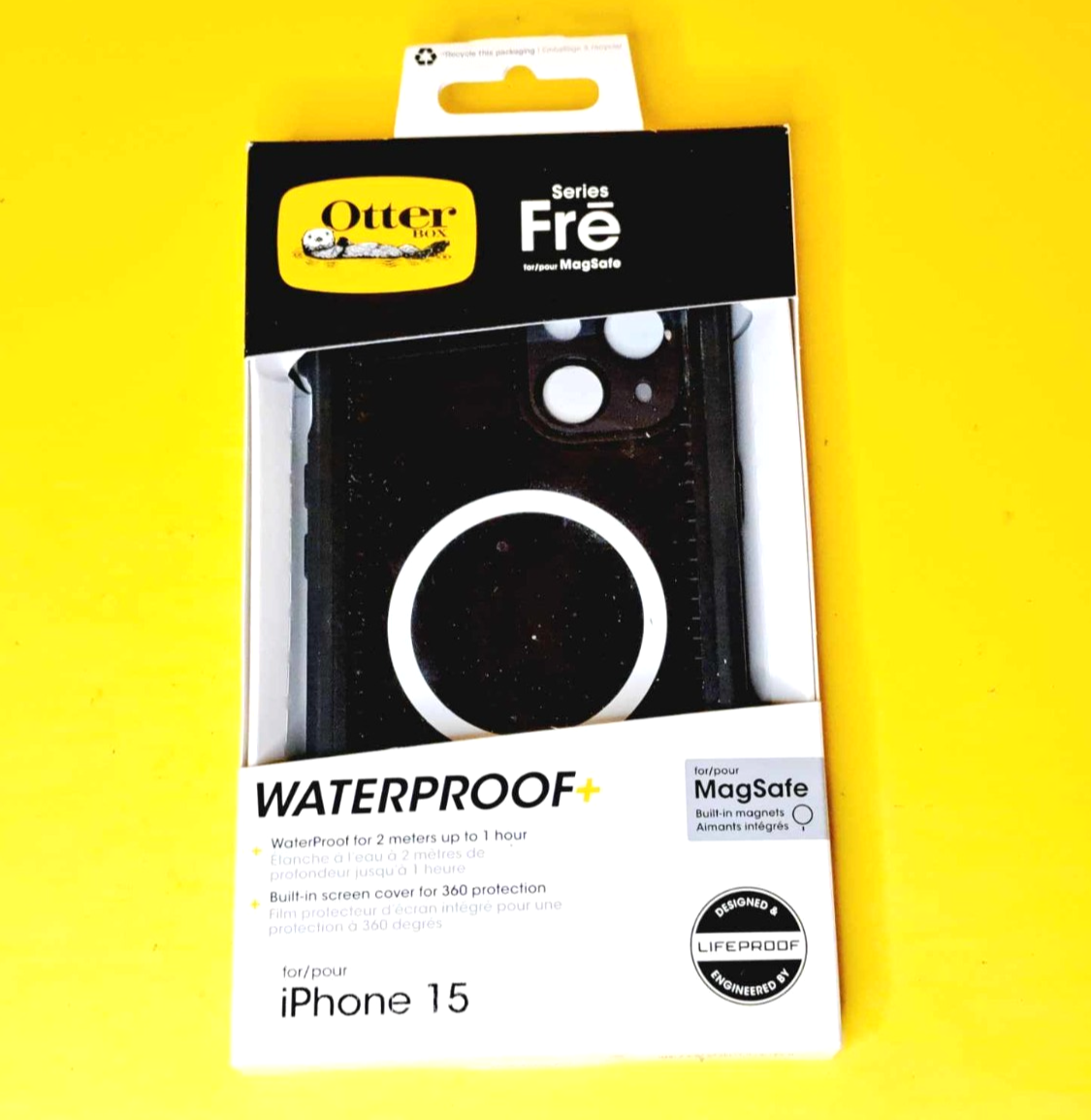 VIEW PHOTOS OTTERBOX FRE SERIES WATERPROOF CASE MAGSAFE IPHONE 15 W/ COVER - $64.55