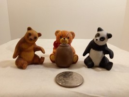 Lot of 3 Vintage Miniature Porcelain Bear Figurines - £15.58 GBP