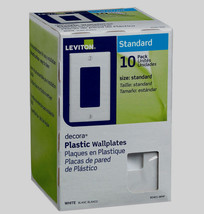 10pk LEVITON White Standard Rocker Plastic SWITCH WALLPLATE COVER 80401-... - $23.99