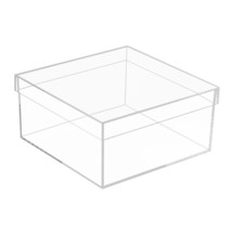 Clear Acrylic Square Cube Plastic , Plastic Square Cube Containers With Lid Plas - £36.37 GBP