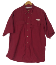 Magellan Fishing Gear Shirt XL Short Sleeve Deep Crimson Red Button Up V... - £18.37 GBP
