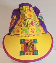 Vintage Disney Kids Lion King Simba Hat With 4 Pins Purple Yellow Cotton 90s - £11.42 GBP