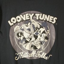 Looney Tunes Shirt Thats All Folks Vintage Black Men&#39;s Long Sleeve T-Shi... - £6.68 GBP