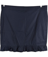 J Crew Skirt Womens Size 14 Blue Straight Ruffle Bottom Pencil Business ... - $49.50