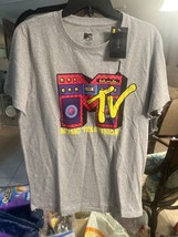 Port &amp; Company Retro MTV Music TV Men’s Graphic T Shirt graySize Large F6 - £12.43 GBP