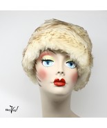 Vintage Marche Light Brown Tipped White Fur Hat Cloche Made in Italy - H... - £25.57 GBP