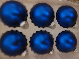 Hand Pained European style Christmas Glass Ball Ornaments set of 6 Dark Blue - £14.14 GBP