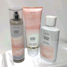 Bath &amp; Body Works Amber Blush 3 Pc Set Body Wash, Mist &amp; Cream NEW Disco... - $34.99