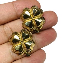 Vintage Avon Gold-Tone Clover And Heart Pierced Earrings - $12.62