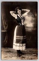 RPPC Woman Posing In Costume Studio Photo Postcard P30 - £5.47 GBP