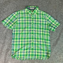 LL Bean Mens Shirt Large Green Plaid Short Sleeve Outdoor Fitted Button ... - $24.98