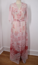 NWT Twinset U&amp;B S Pink Floral Half Sleeve Sheer Maxi Wrap Dress - $75.99