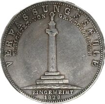 Medalla conmemorativa de fantasía - Columna de la Constitución 1828 Luis I. - $13.30