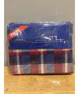 Percale Vintage Twin Sheet Sets Checked Blue Red Tommy Combed Cotton Pik... - $459.30 MXN