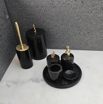 Luxury Black Marble Bathroom Accessory Set | 7-Piece Modern Vanity Tray ... - €950,89 EUR