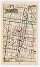 1951 Original Vintage Map Of Los Angeles California Downtown Business Center - £16.57 GBP