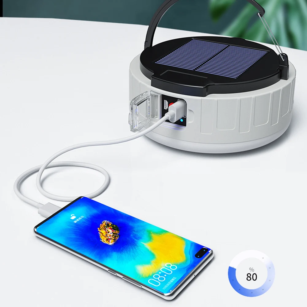 1000W Newest Camping Light Solar Outdoor USB Charging 3 Mode tent Lamp Portable  - £46.01 GBP