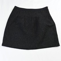 LOFT 6 Black Tweed Pleated Stretch Zip Womens Straight Skirt - £10.95 GBP