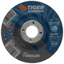 Weiler 58225 GW-4.5 X 1/4 X 7/8 ALU24R T27 Tiger Aluminum Grinding Wheels - £14.93 GBP