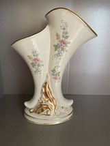 Refined Vintage Princeton China Pottery Double Cornucopia Vase in Ivory Cream - $32.73