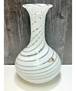 Signed Licio Zanetti Murano Glass White Clear Swirl Vase Large 14.5&quot; Ori... - £140.68 GBP