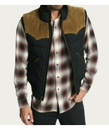 Frye &#39;Austin&#39; Quilted Suede Patch Vest Size SMALL $295 - $2,107.62 MXN