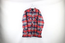 NOS Vtg 90s Streetwear Mens M Baggy Insulated Flannel Button Shirt Jacket Plaid - £71.18 GBP