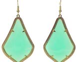 Kendra Scott Alexandra Chalcedony Mint Gold Tone Hook Statement Earrings... - $84.53