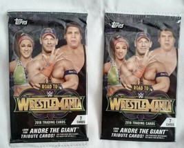 TOPPs WWE Road To Wrestlemania 2018 Two 7 Card Booster Packs Andre the Giant New - £4.88 GBP