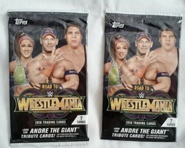 TOPPs WWE Road To Wrestlemania 2018 Two 7 Card Booster Packs Andre the Giant New - £4.68 GBP