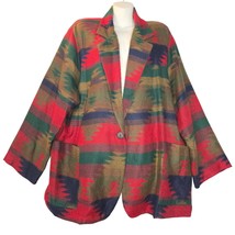 Vintage Joanna Womens Size 22W Blazer Colorful Aztec Pockets Artsy Y2K 90s  - $396.61 MXN