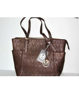 Brown Handbag Purse Bag Faux Leather Tote Fashion Classic Bucket Free Sh... - $588.10 MXN