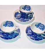 VTG Teacup and Saucer Hand Painted Lakeview Blue and White Japan by Nasc... - $47.51