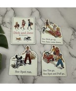 Dick and Jane Retro Fridge Magnets Classic Story Book Illustrations Kids... - $19.79