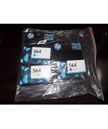 Genuine HP 564 CYAN, YELLOW, AND MAGENTA INK CARTRIDGES NEW - £22.96 GBP