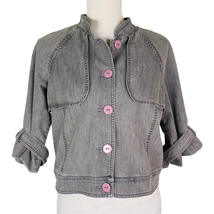Kenneth Cole NY Denim Jean Jacket 8 Gray Buttons New - £28.14 GBP