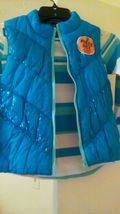 Derek Heart Girls Blue/White L/Sleeve tee puff vest sequin trim set M 10/12 205 - £18.49 GBP