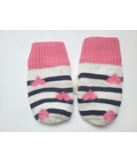 Baby GAP Set 2 PC Girls Hat Mittens Pink Black Stripe Hearts Knit New XS... - $30.13 CAD