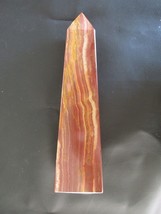 Natural Solid Stone Banded Red Agate ? 4-Sided Obelisk 12&quot; x 3&quot; x 3&quot; - £182.25 GBP