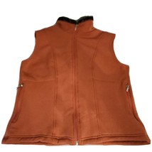 Colorado Wooly Bully Wear Women&#39;s VEST M Burnt Orange Faux Fur Collar Fu... - $19.80