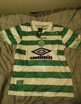 New Celtic Larsson 7 Home Retro Vintage Shirt Jersey Umbro 1997 1998 1999 - $769.61 MXN