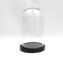 Vanguard Vintage Blown Glass Dome Display Glass Cloche Black Wood Base 10.5 in  - £47.96 GBP