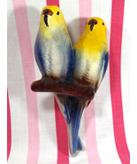 Charming Mid Century Royal Copley Pair of Budgie Parakeets Colorful Wall... - £22.13 GBP