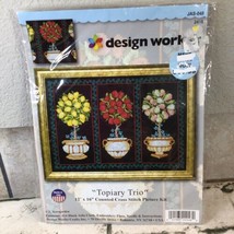 Design Works Counted Cross Stitch Kit Topiary Trio by Laurie Korsgarden 2418 - $24.74
