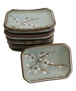 Set Of 6 Japanese Soushun Sakura Porcelain Soy Sauce Rectangular Dipping... - €39,45 EUR