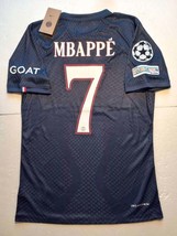 Kylian Mbappe PSG Paris Saint Germain UCL Match Slim Blue Home Jersey 2022-2023 - £89.31 GBP