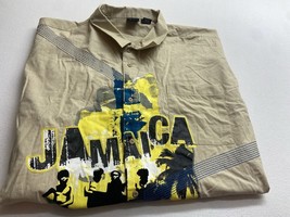 Johnny Blaze Jamaica Button Front Shirt Mens 3XL Vtg Y2K Linen Cotton Khaki - £39.07 GBP