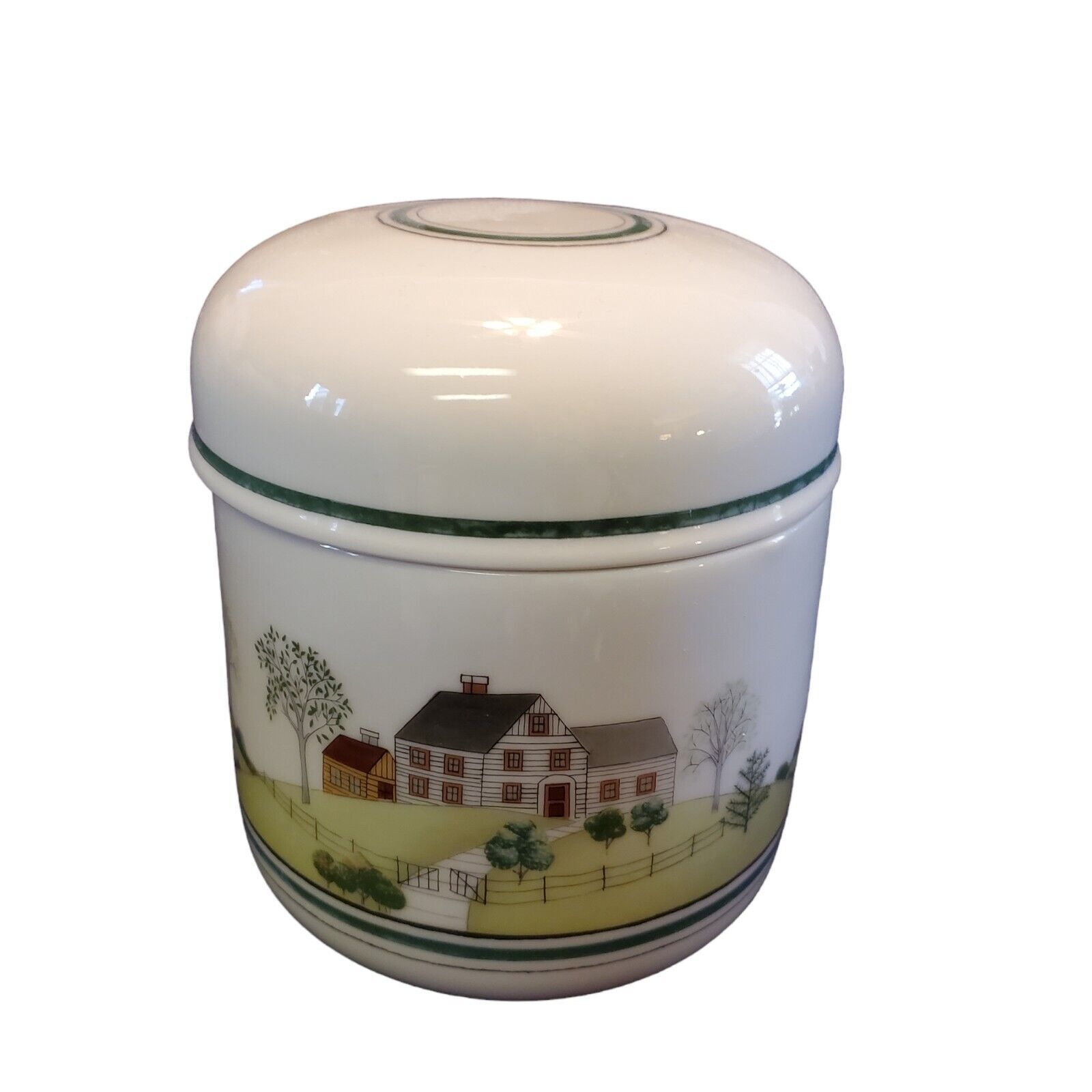 Vtg Estee Lauder Porcelain Trinket Box Candle Jar 4 Seasons Naif Aliage - $18.81